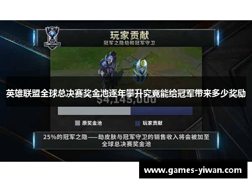 英雄联盟全球总决赛奖金池逐年攀升究竟能给冠军带来多少奖励